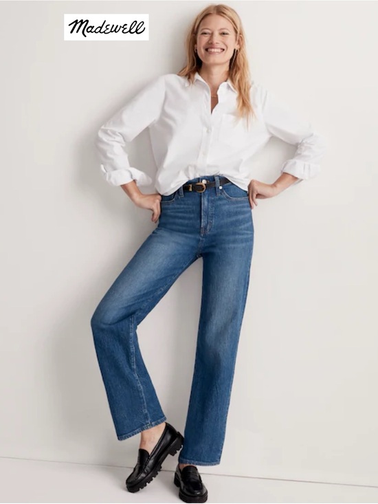 Madewell Denim - Madewell The Perfect Vintage Wide-Leg Jean Leifland Wash 32 Stretch NH653